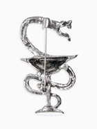 Брошь «Змея в геральдике» медицина, цвет чернёное серебро - Фото 2