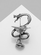 Брошь «Змея в геральдике» медицина, цвет чернёное серебро - фото 61003444