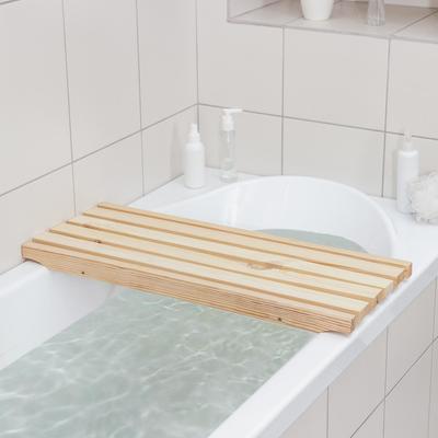 Решётка трап-сиденье на ванну 70×27×4 см, сосна, 1 сорт