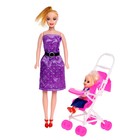 Кукла-модель «Даша» с коляской и куклой малышкой, МИКС - фото 9848219