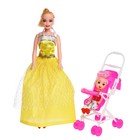 Кукла-модель «Даша» с коляской и куклой малышкой, МИКС - фото 9848221