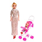 Кукла-модель «Даша» с коляской и куклой малышкой, МИКС - фото 9848222