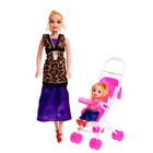 Кукла-модель «Даша» с коляской и куклой малышкой, МИКС - фото 9848223