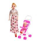 Кукла-модель «Даша» с коляской и куклой малышкой, МИКС - фото 9848224