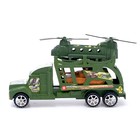 Грузовик инерционный «Военный автовоз» с техникой, МИКС - фото 24421007