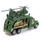 Грузовик инерционный «Военный автовоз» с техникой, МИКС - фото 24421008