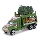 Грузовик инерционный «Военный автовоз» с техникой, МИКС - фото 24421010
