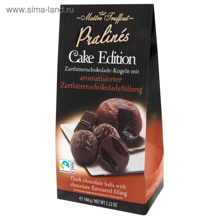 Пралине Cake Edition из тёмного шоколада, с шоколадным соусом, 148 г - Фото 1