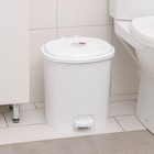 Ведро с педалью, 12 л, белое - Фото 1