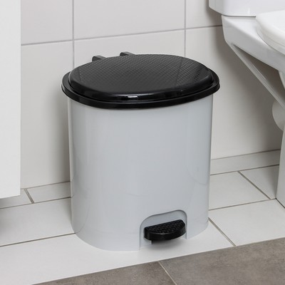 Ведро с педалью, 12 л, светло-серое