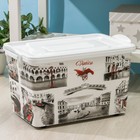 Контейнер для хранения «Венеция», 35 л, 50.5×31×30 см, с крышкой, на колёсиках, белый - Фото 2