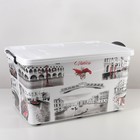 Контейнер для хранения «Венеция», 50 л, 62.5×39×33 см, с крышкой, на колёсиках, белый - Фото 1