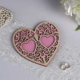 Подставка под кольца "Сердце", розовая, 16,5х16,5 см