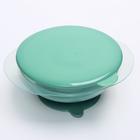 Тарелка на присоске с крышкой, цвет olive - Фото 2
