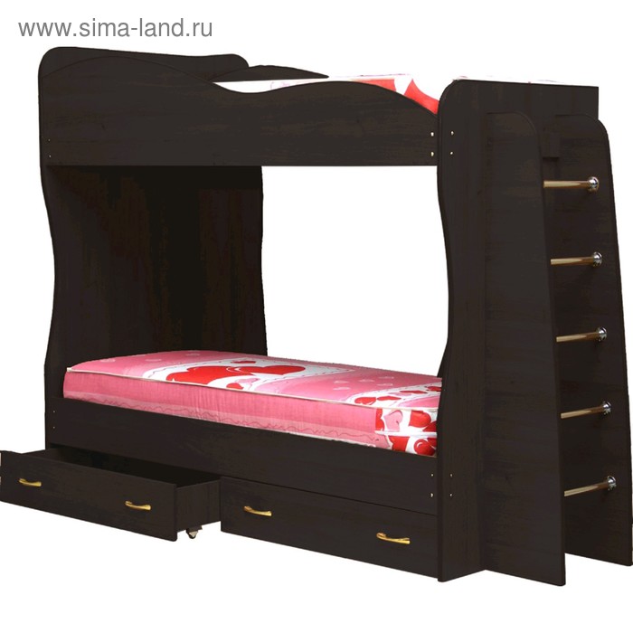 Кровать детская двухъярусная «Юниор 1», 800х2000 мм, лдсп, цвет венге - Фото 1
