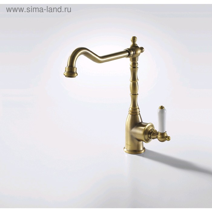 Смеситель для кухни BRAVAT Art F775109U, с высоким изливом, цвет бронза