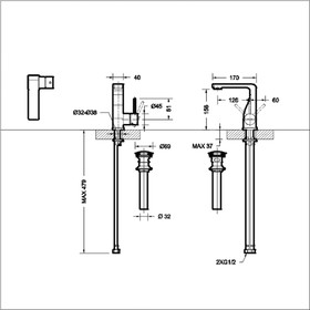 

Смеситель для раковины BRAVAT Arc F16061K-2-ENG, цвет чёрный