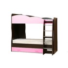 Кровать детская двухъярусная «Юниор 2.1», 800х2000 мм, лдсп, цвет венге / светло-розовый - фото 294916196