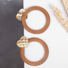 Серьги "Ваканда" круг с сердечком, цвет коричневый в золоте - Фото 2