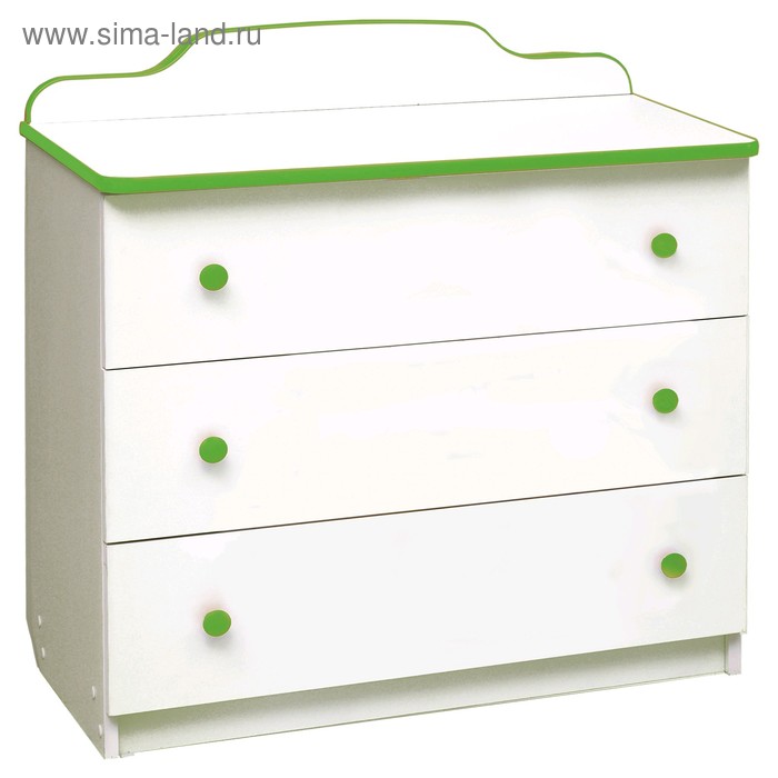 Комод с 3-мя ящиками «Радуга», 810 × 450 × 850 мм, лдсп, цвет белый / кант лайм