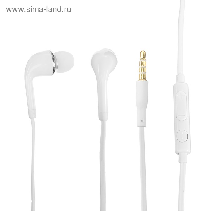 Наушники OXION HS230WH, вакуумные, микрофон, 100 дБ, 16 Ом, 3.5 мм, 1 м, белые - Фото 1