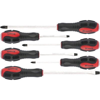 Набор ударных отверток Matrix 19120, PH1/PH2/PH3/SL5/SL6/SL8, CrV, намагниченные, 6 шт.