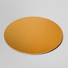 Подложка для торта, золото, 20 см, 2.5 мм (комплект 10 шт)