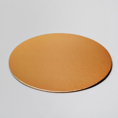 Подложка для торта усиленная 20 см, золото - белый, 3.2 мм