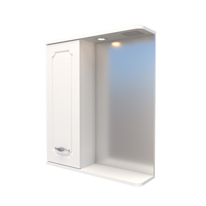 Зеркало – шкаф «Пинта», левый, с подсветкой, 650×150×700 мм, цвет белый - Фото 1