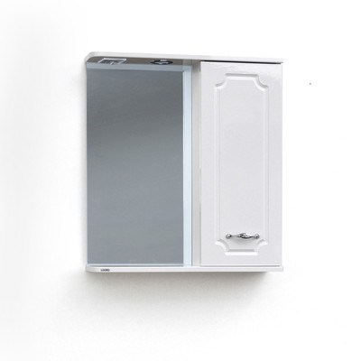 Зеркало – шкаф «Пинта», правый, с подсветкой, 650×150×700 мм, цвет белый