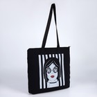 Сумка текстильная «Pink power», 42х9х32, без подклада, черная - фото 30298246