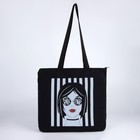 Сумка текстильная «Pink power», 42х9х32, без подклада, черная - фото 30298247