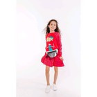 Комплект из футболки с длинным рукавом и юбки для девочек, рост 116 см, цвет красный - Фото 2