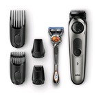 Триммер Braun BT7020, для бороды и усов, 4 насадки, от аккум., +бритва Gillette, серый - Фото 2