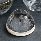 Набор салатников «Флора», 3 предмета: 0.25 л, 0.8 л, 1.75 л, с гравировкой, стекло, прозрачный, золотистый - Фото 2