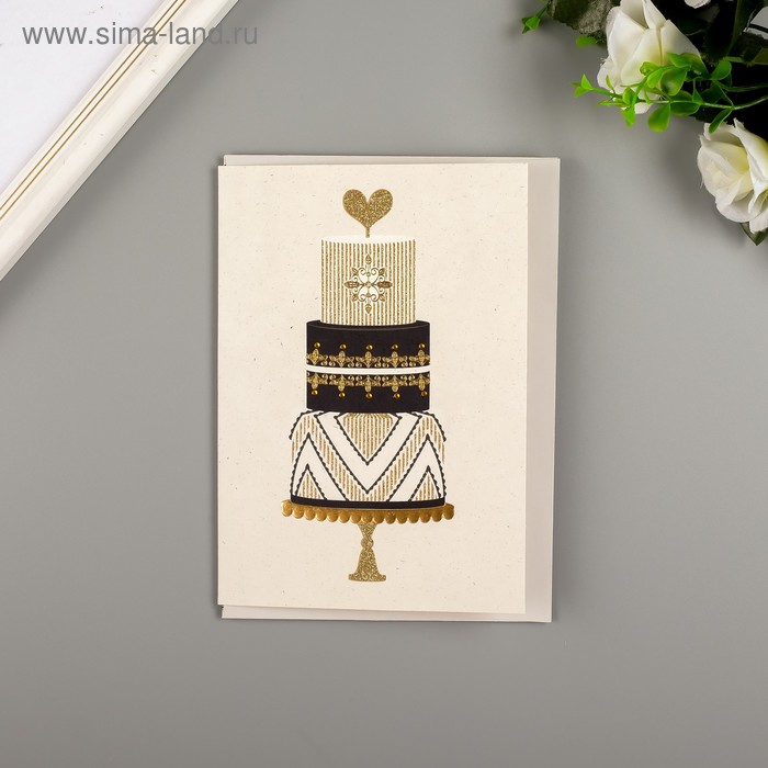 Поздравительная открытка и конверт American Crafts "Wedding Cake" - Фото 1
