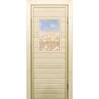 Дверь для бани со стеклом (40*60), "Золотой песок", 180×70см, коробка из осины - фото 294916872