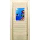 Дверь для бани со стеклом (40*60), "Кораллы-1", 180×70см, коробка из осины - фото 294916875