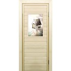 Дверь для бани со стеклом (40*60), "Сказочный домик", 180×70см, коробка из осины - фото 294916878