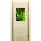Дверь для бани со стеклом (40*60), "Бамбук-1", 180×70см, коробка из осины - фото 294916893