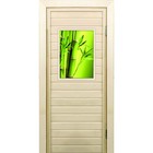Дверь для бани со стеклом (40*60), "Бамбук-2", 180×70см, коробка из осины - фото 294916917
