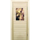 Дверь для бани со стеклом (40*60), "Трава", 180×70см, коробка из осины - фото 294916920