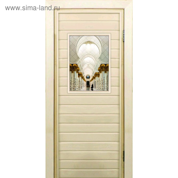 Дверь для бани со стеклом (40*60), "Восток", 170×70см, коробка из осины - Фото 1