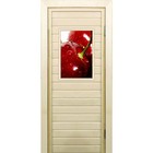Дверь для бани со стеклом (40*60), "Вишня", 180×70см, коробка из осины - фото 294916938