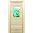 Дверь для бани со стеклом (40*60), "Черепаха-1", 180×70см, коробка из осины - фото 294916965