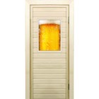Дверь для бани со стеклом (40*60), "Пенное", 180×70см, коробка из осины - фото 294916977