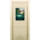 Дверь для бани со стеклом (40*60), "Дельфины", 170×70см, коробка из осины - фото 294916994