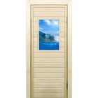 Дверь для бани со стеклом (40*60), "Волна", 170×70см, коробка из осины - фото 294917003