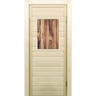 Дверь для бани со стеклом (40*60), "Дерево", 170×70см, коробка из осины - фото 299694710