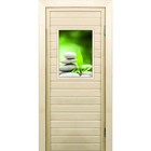 Дверь для бани со стеклом (40*60), "Галька-1", 170×70см, коробка из осины - фото 299694728